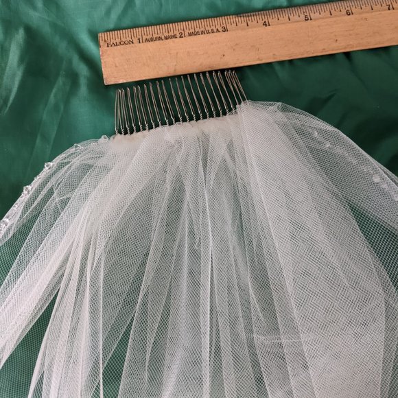 Beaded Ivory Cathedral Wedding Veil main image 4
